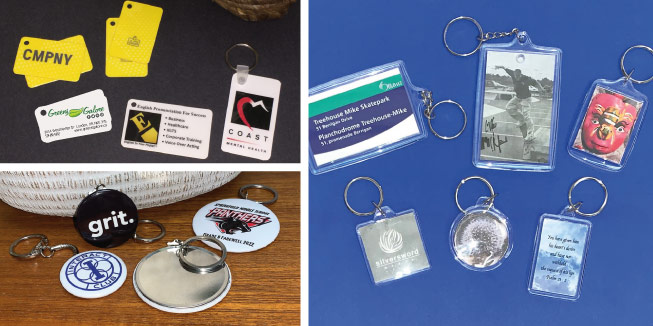 Custom printed key tags and keychains